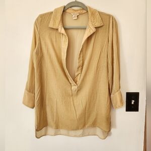 Sundance tan 100% silk oversized tunic Size xs